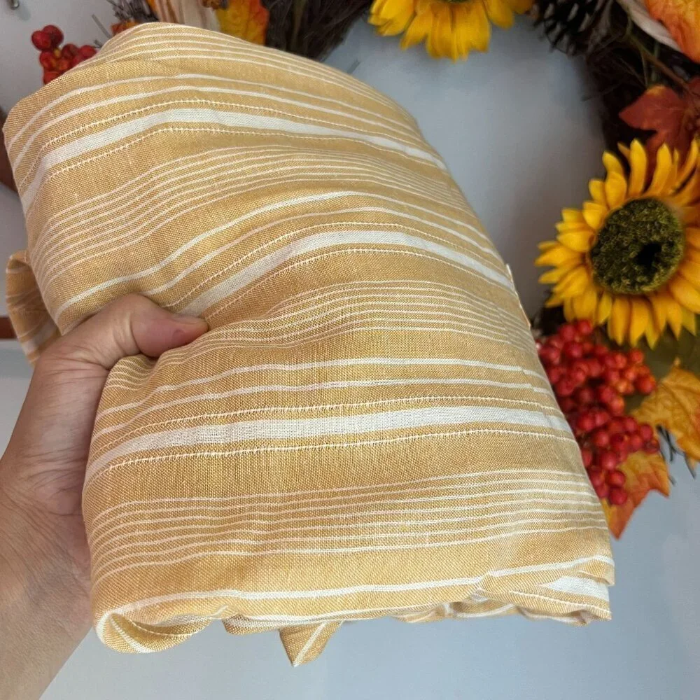 Marine Layer Bali TUnic Dress Extra Large in Gold Shadowy Stripe Linen Blend